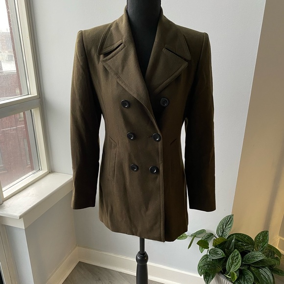 2 for $29 | bebe olive green 100% wool peacoat / jacket - Picture 3 of 9
